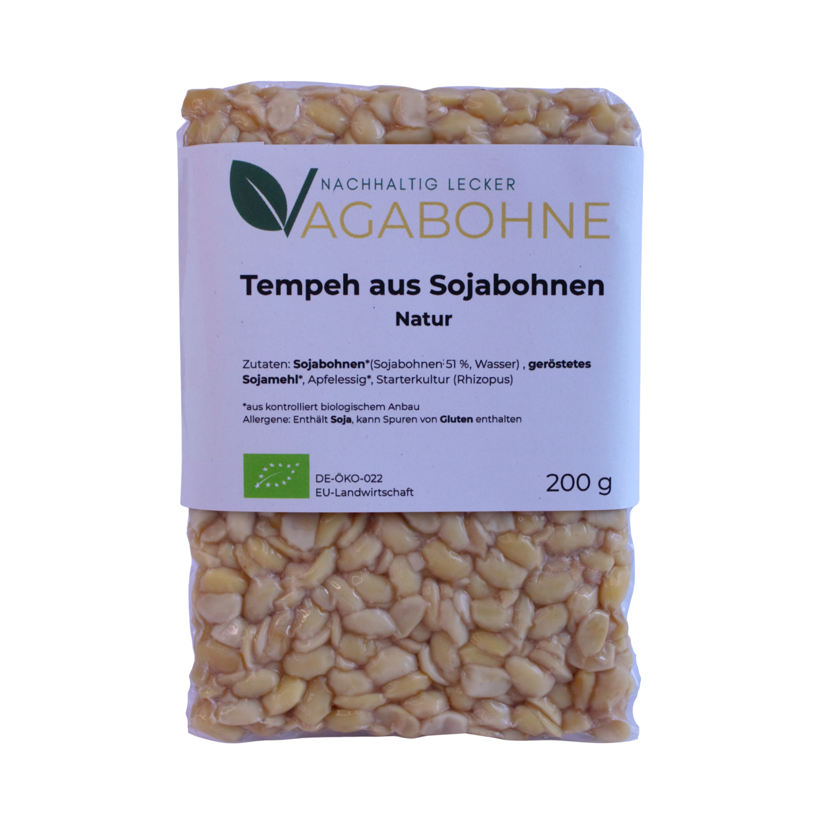 Bio-Tempeh aus Sojabohnen - Natur