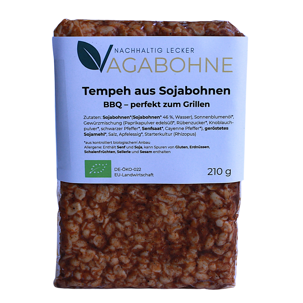 Bio-Tempeh aus Sojabohnen - BBQ - perfekt zum Grillen